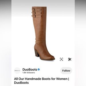 Duo Boots aka TED&MUFFY Genuine Leather Tall Riding Boots sz 11 Extra wide calf